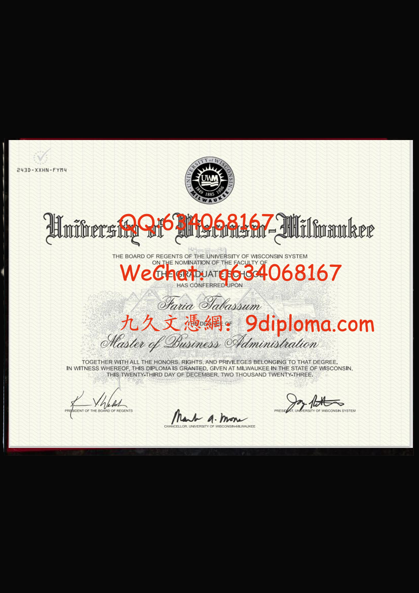 威斯康星大学密尔沃基分校毕业证样板