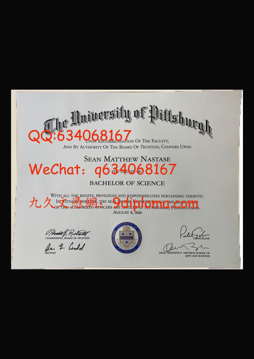 匹兹堡大学毕业证样板