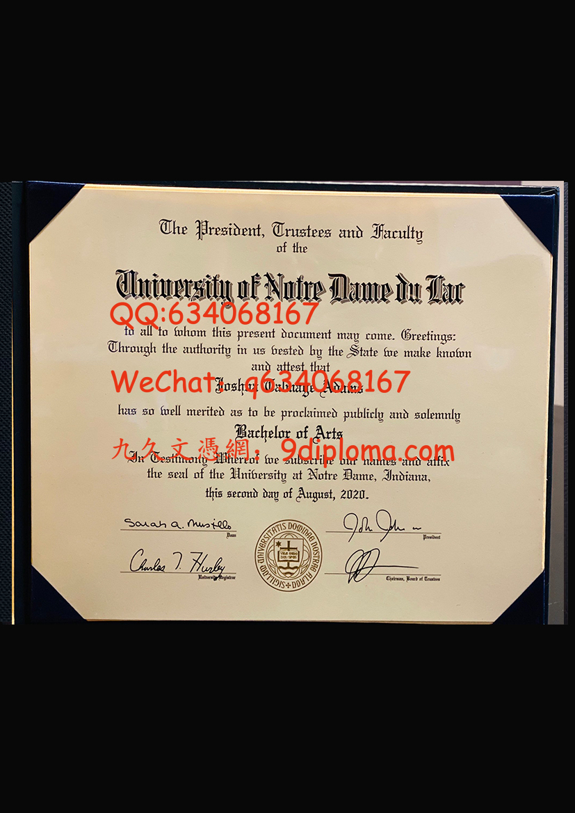 圣母大学毕业证样板