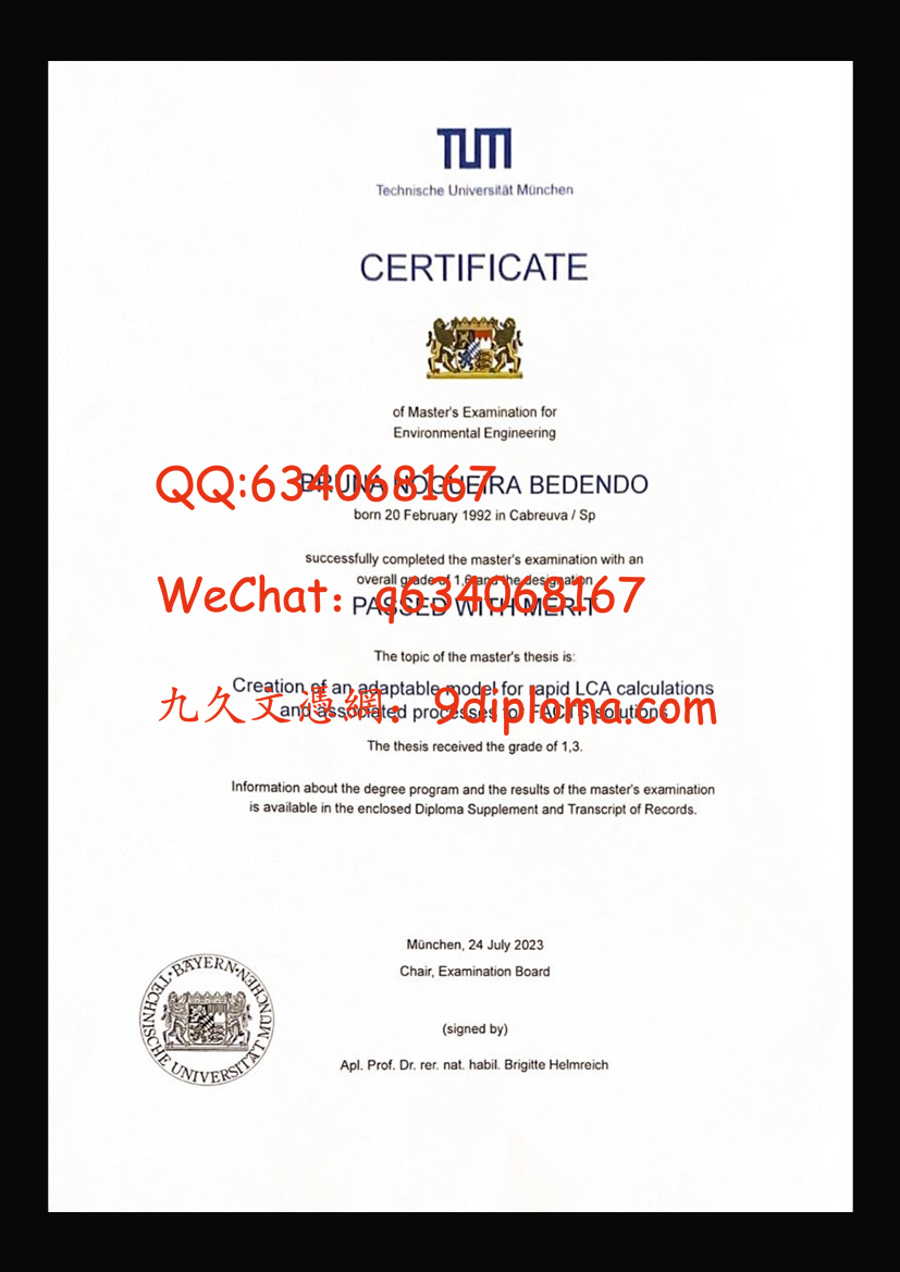 慕尼黑工业大学毕业证样板