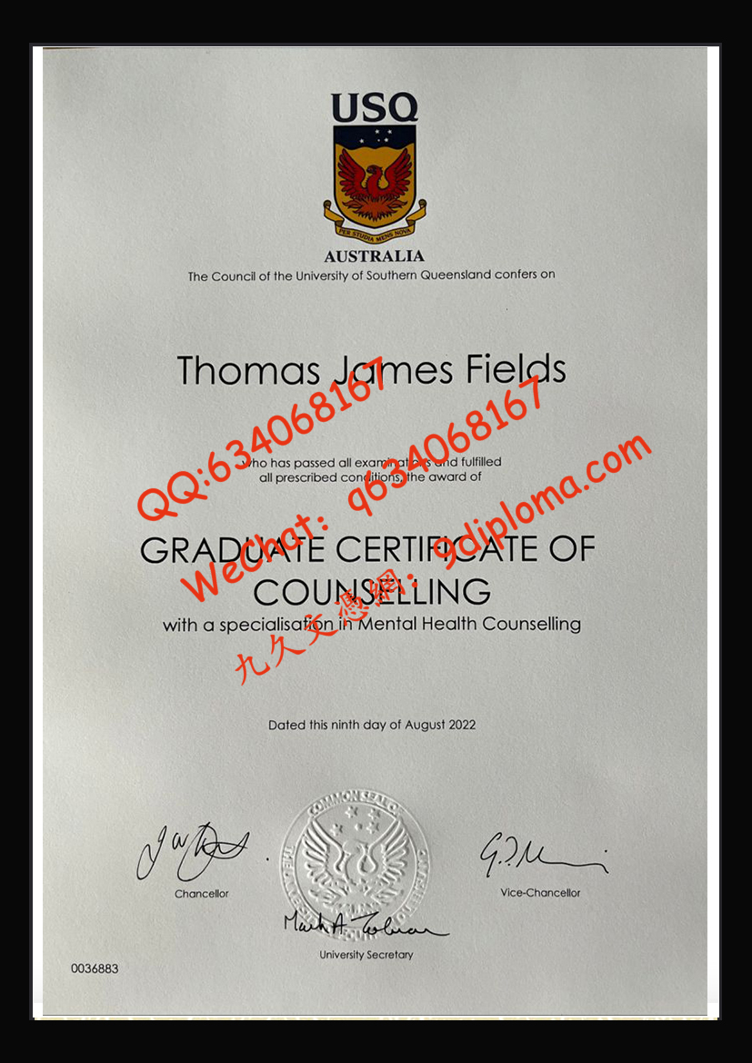 南昆士兰大学毕业证样板