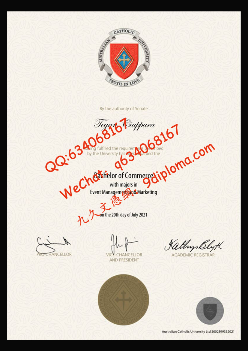 澳大利亚天主教大学毕业证样板