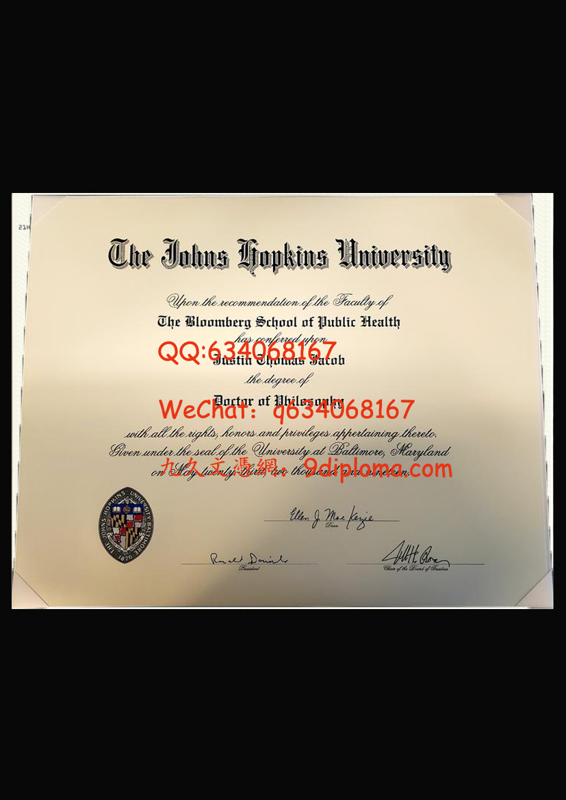 约翰霍普金斯大学毕业证样板