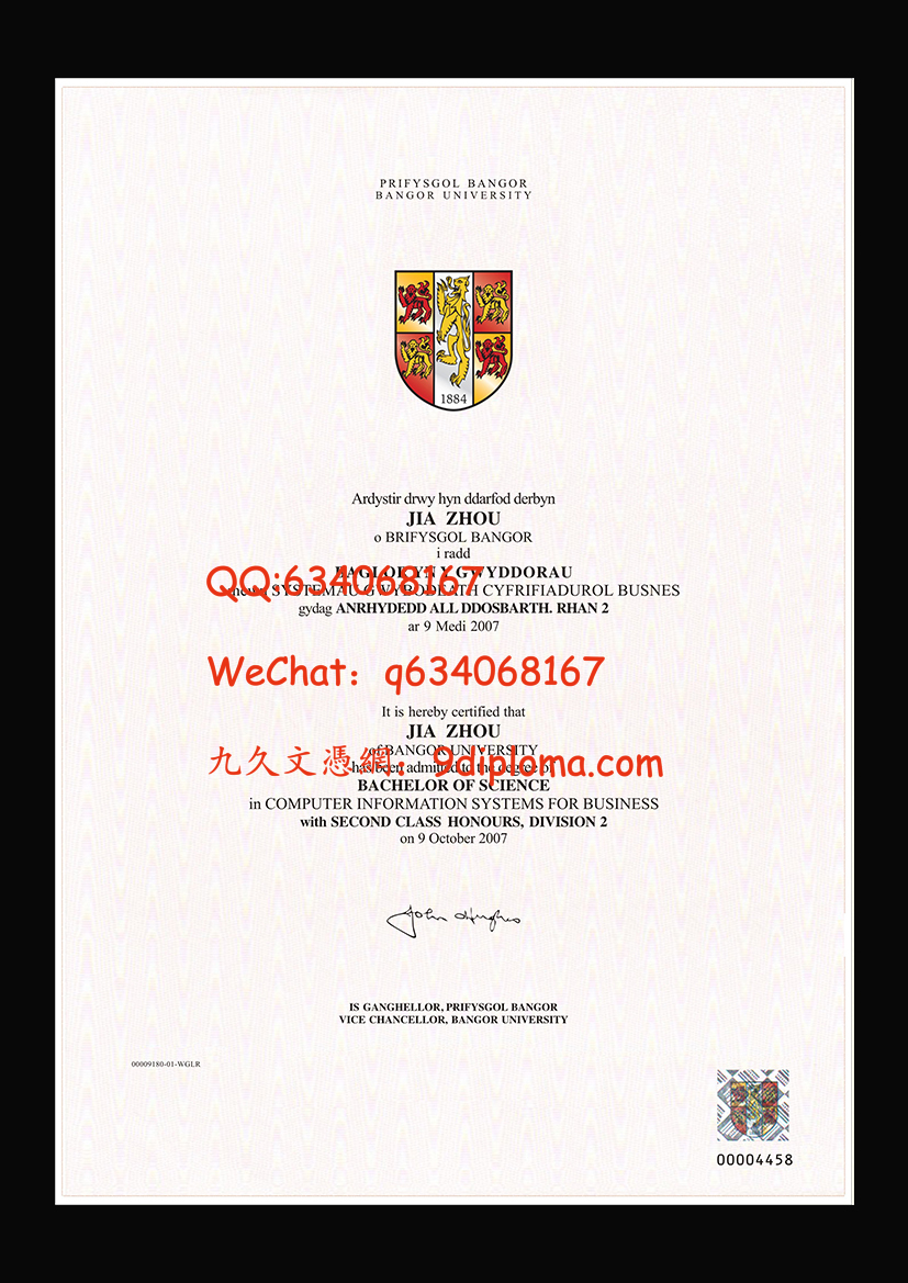 班戈大学毕业证样板