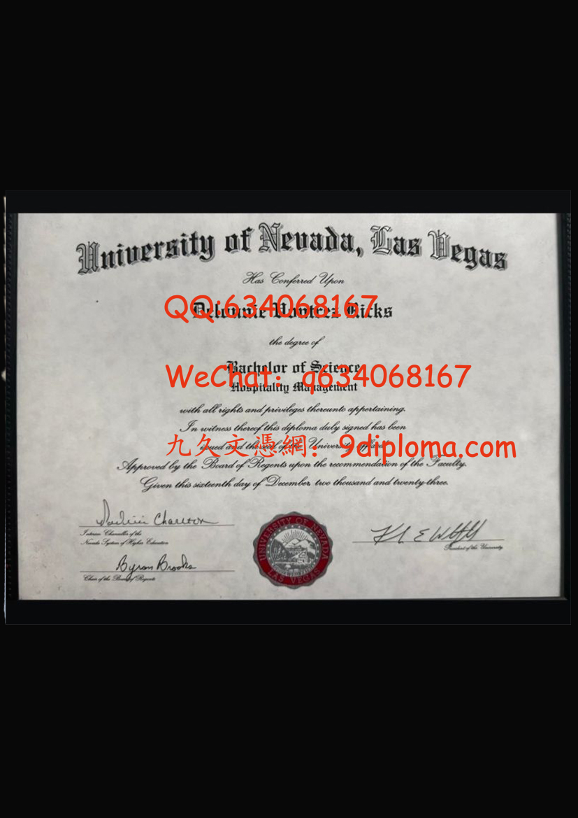内华达大学拉斯维加斯分校毕业证样板