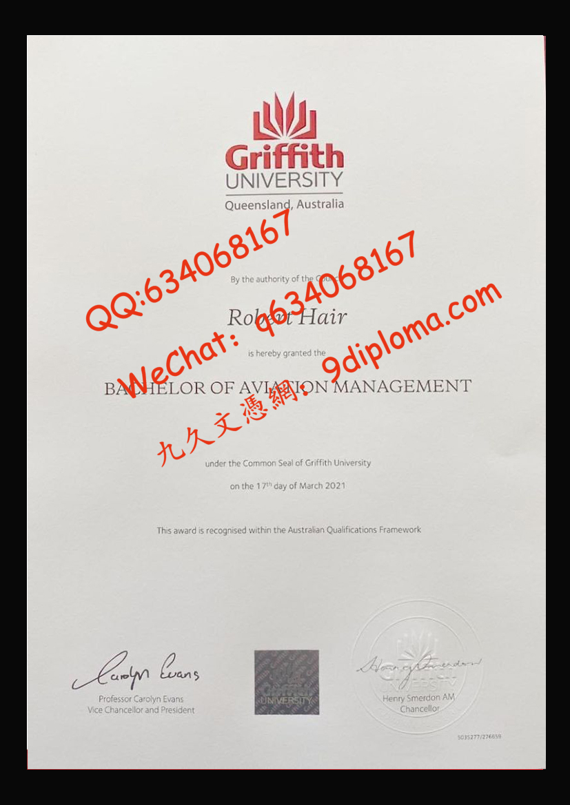 格里菲思大学毕业证样本