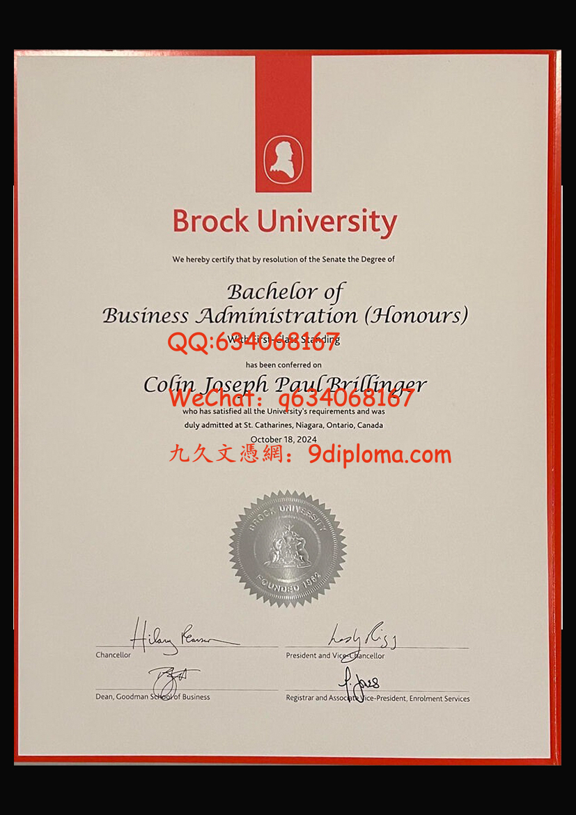 布鲁克大学毕业证样本