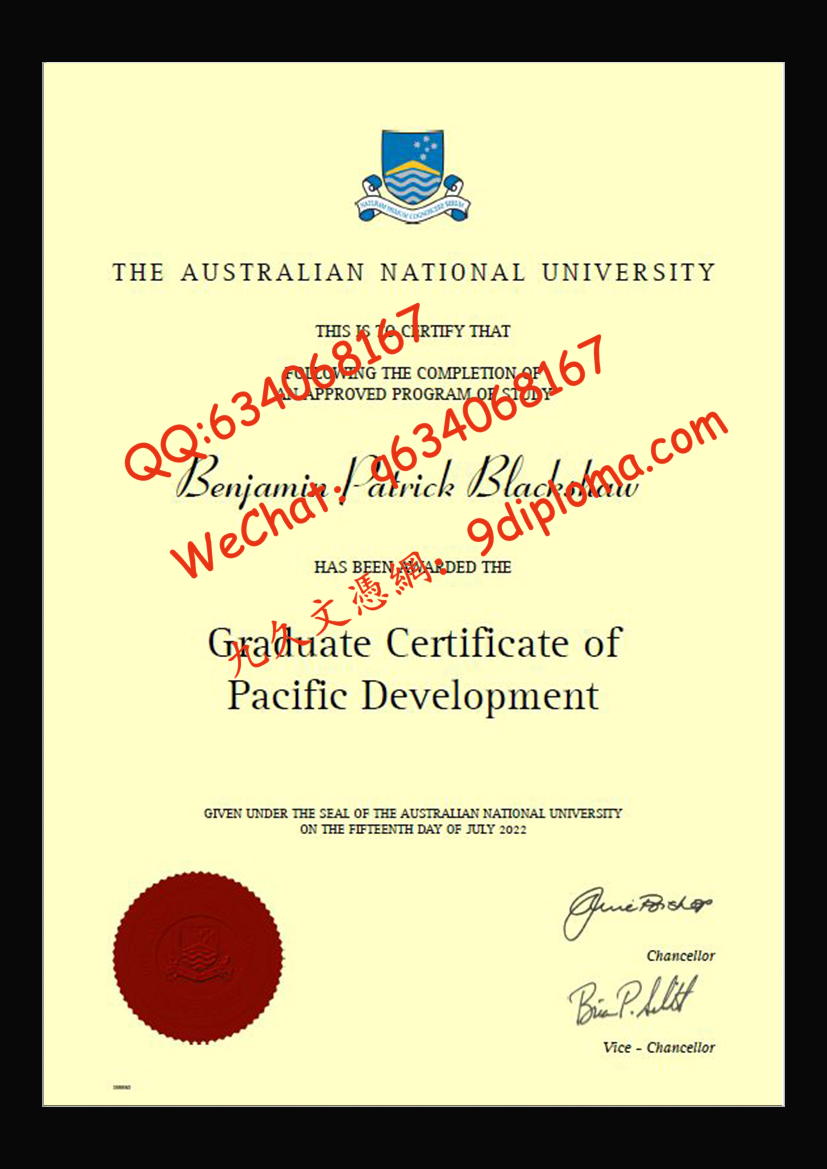 澳洲国立大学毕业证样本
