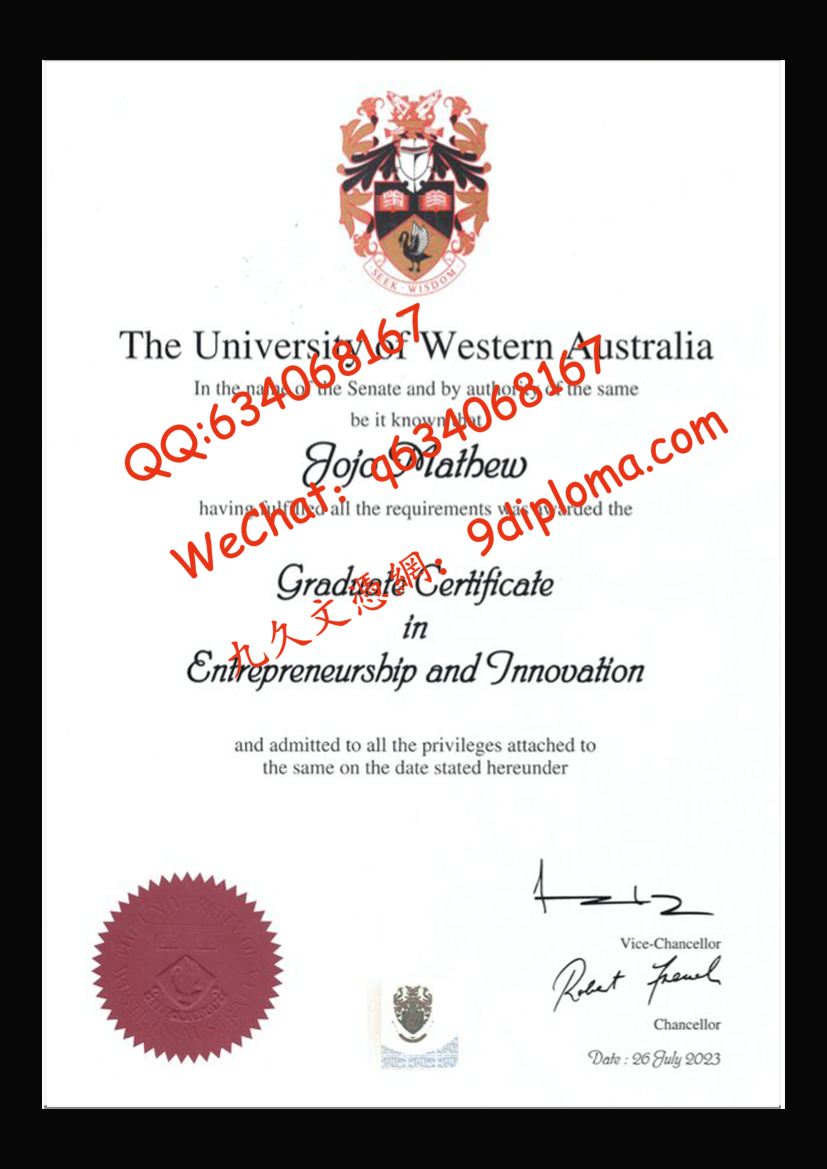 西澳大利亚大学毕业证样本