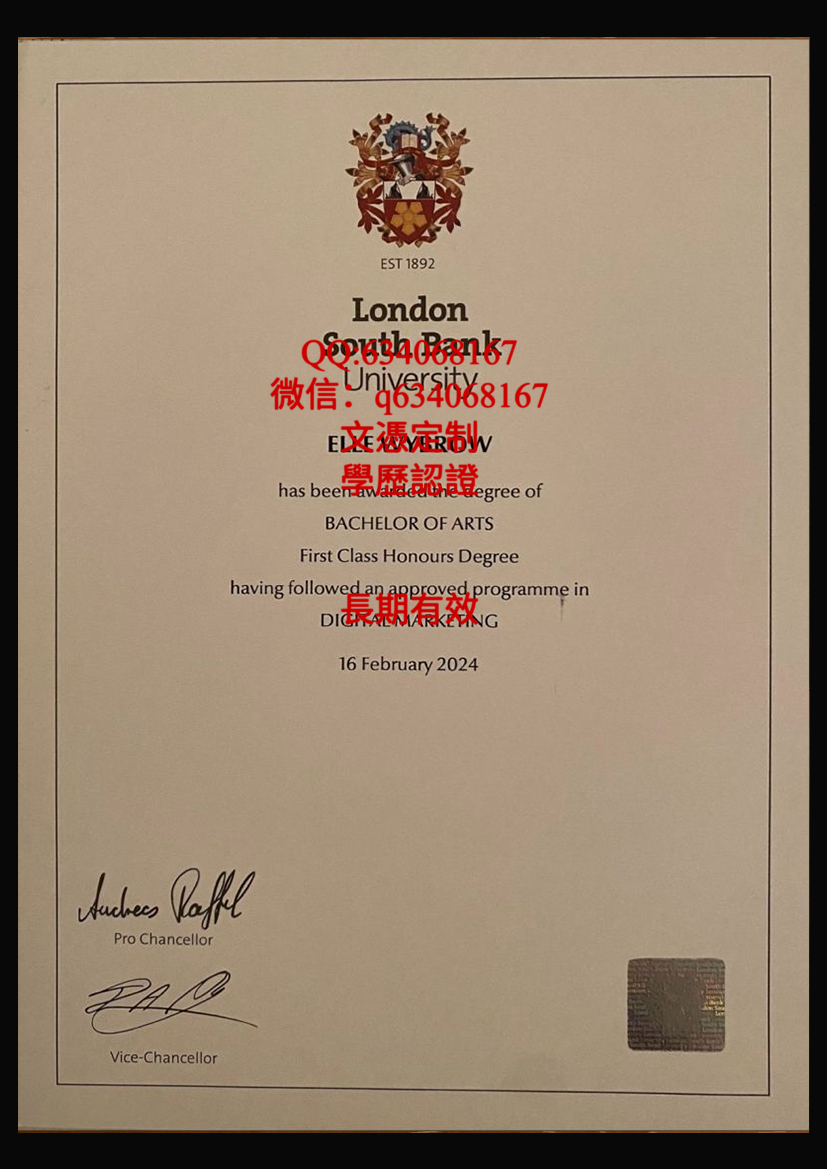 南岸大学毕业证样本