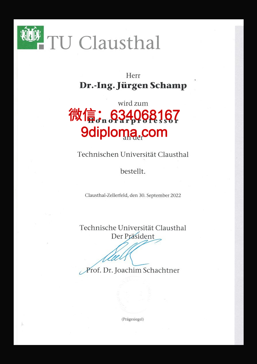 克劳斯塔尔工业大学毕业证样本