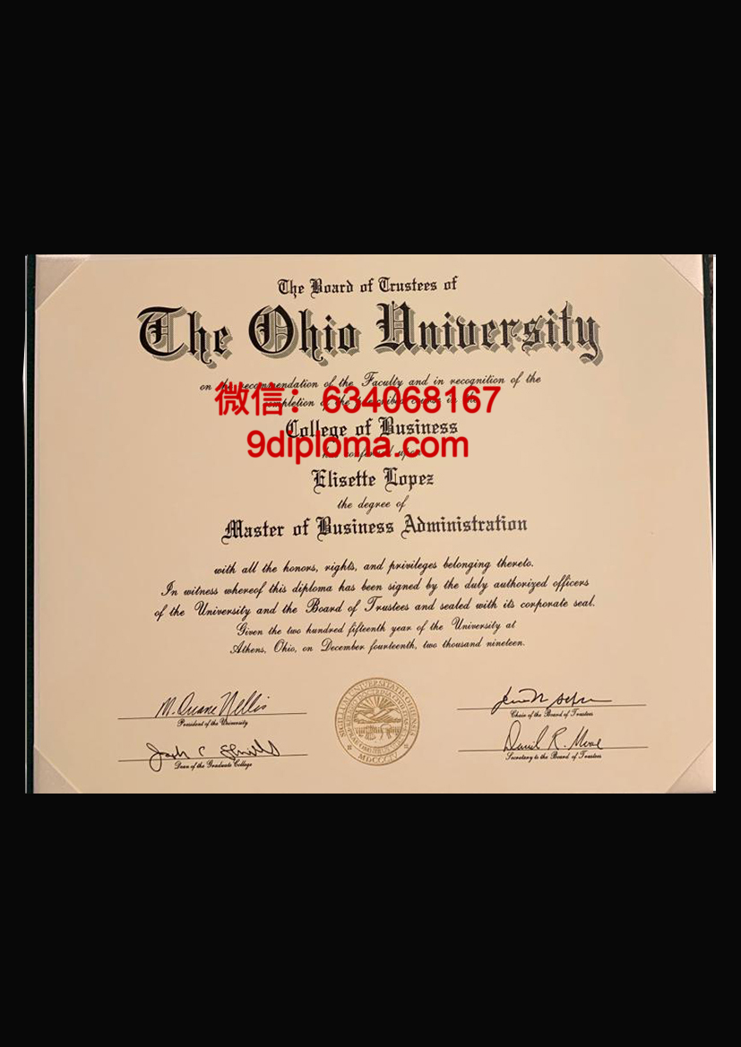 俄亥俄大学毕业证样本