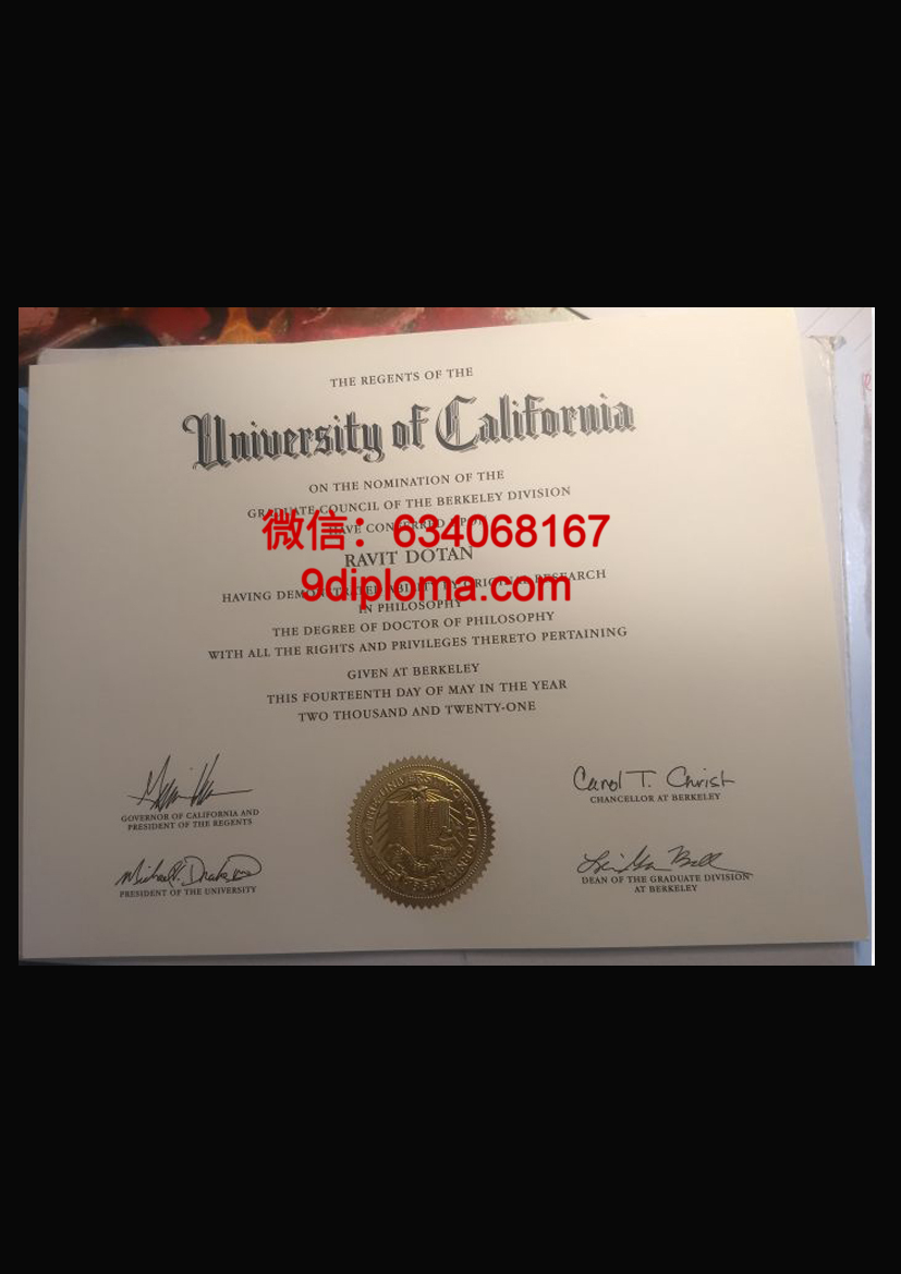 加州大学伯克利分校毕业证样本