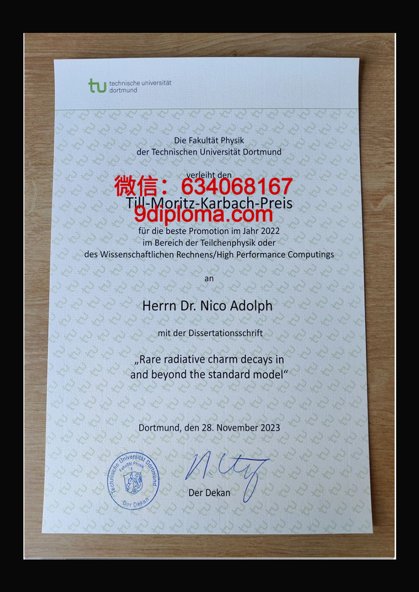 多特蒙德工业大学毕业证样本