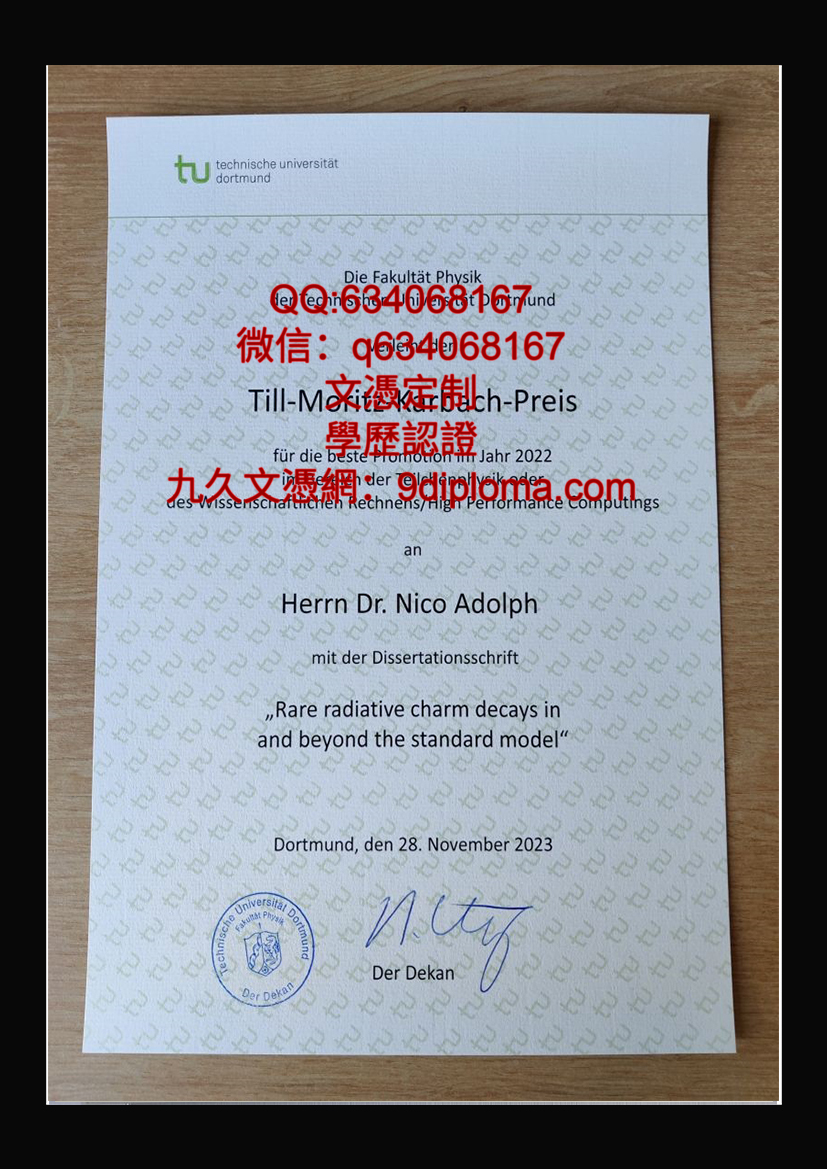 多特蒙德工业大学毕业证样本
