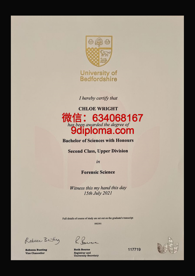 贝德福德大学毕业证样本