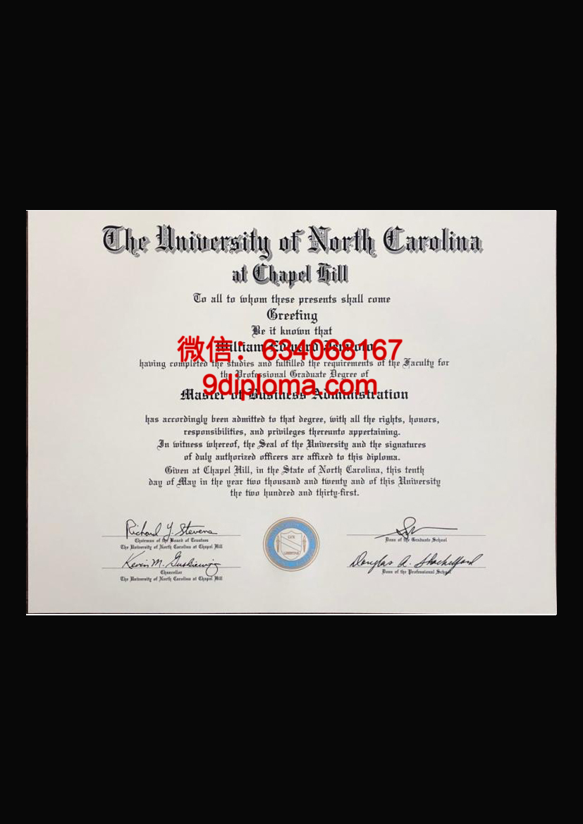 北卡罗来纳大学教堂山分校毕业证样本