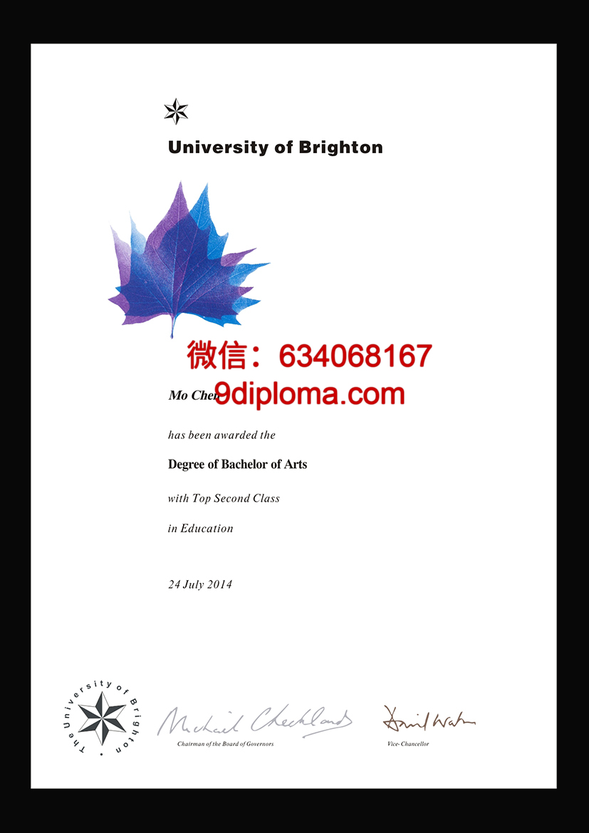 布莱顿大学毕业证样本