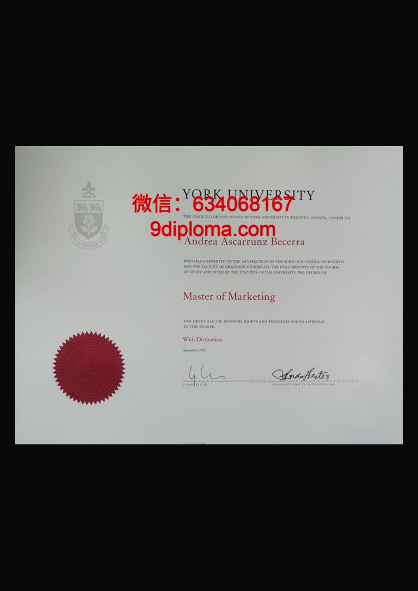 约克大学毕业证样本