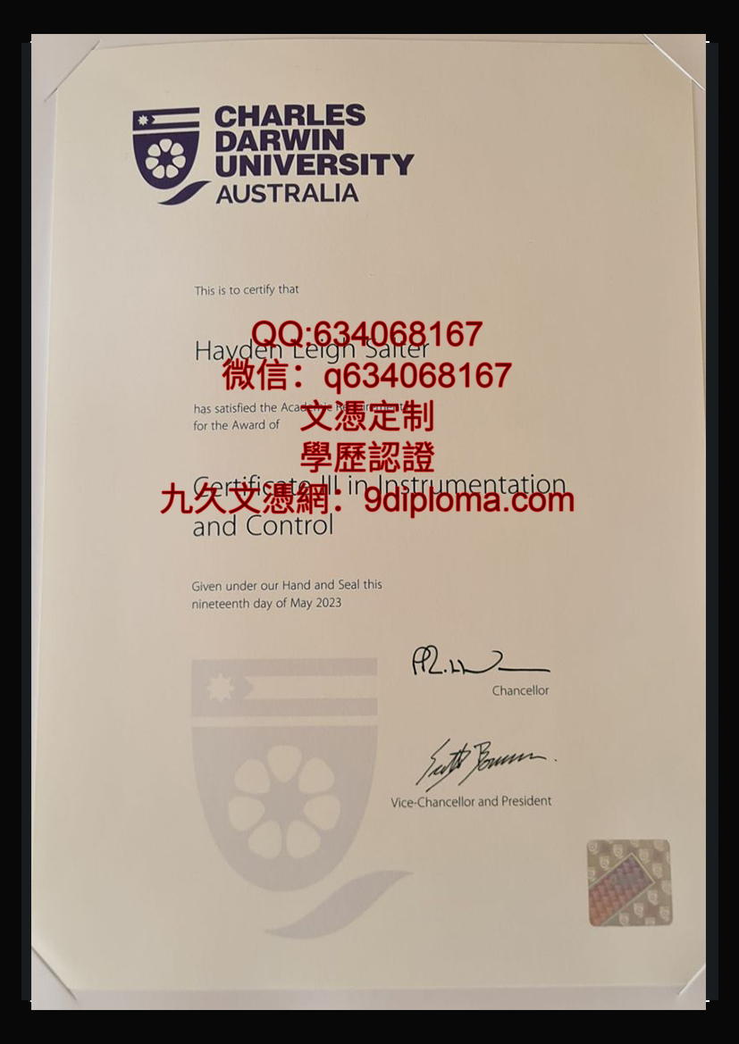 查尔斯达尔文大学毕业证样本