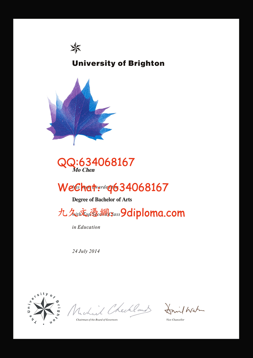 布莱顿大学毕业证样本