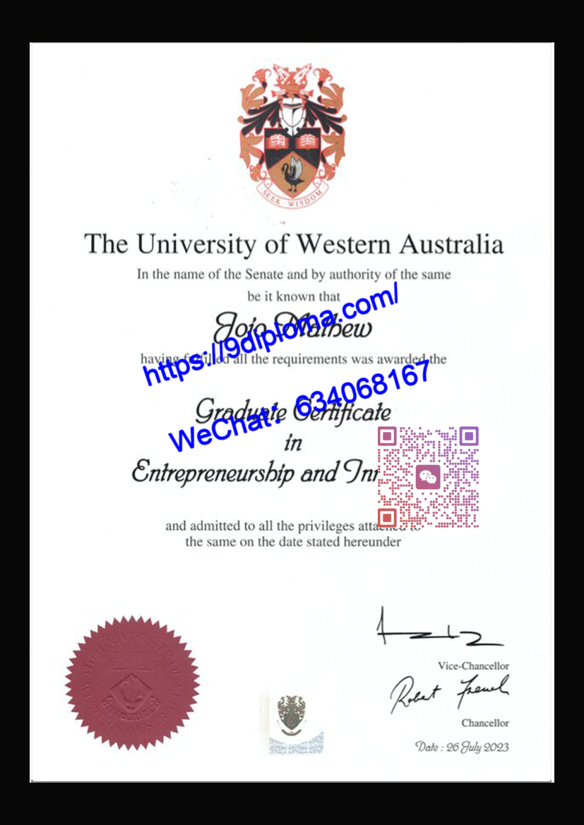 西澳大利亚大学毕业证样本